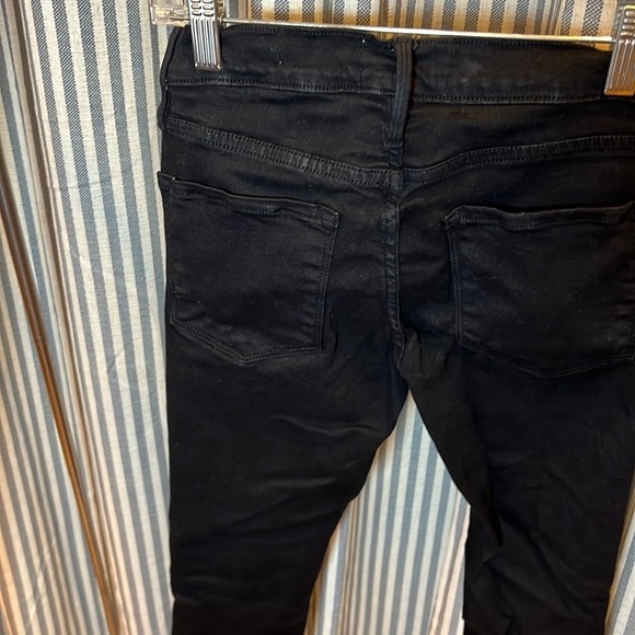 Frame Demin Mid Rise Le Skinny de Jeanne Distressed Black Denim Jean Size 24 - Picture 10 of 15
